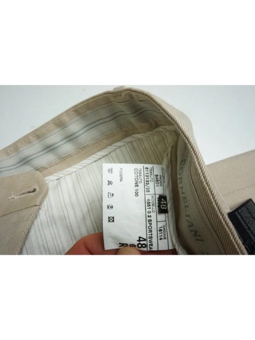 Corneliani ID Beige Twill Cotton Chino Dress Pants Sz 48R EU BRAND NEW